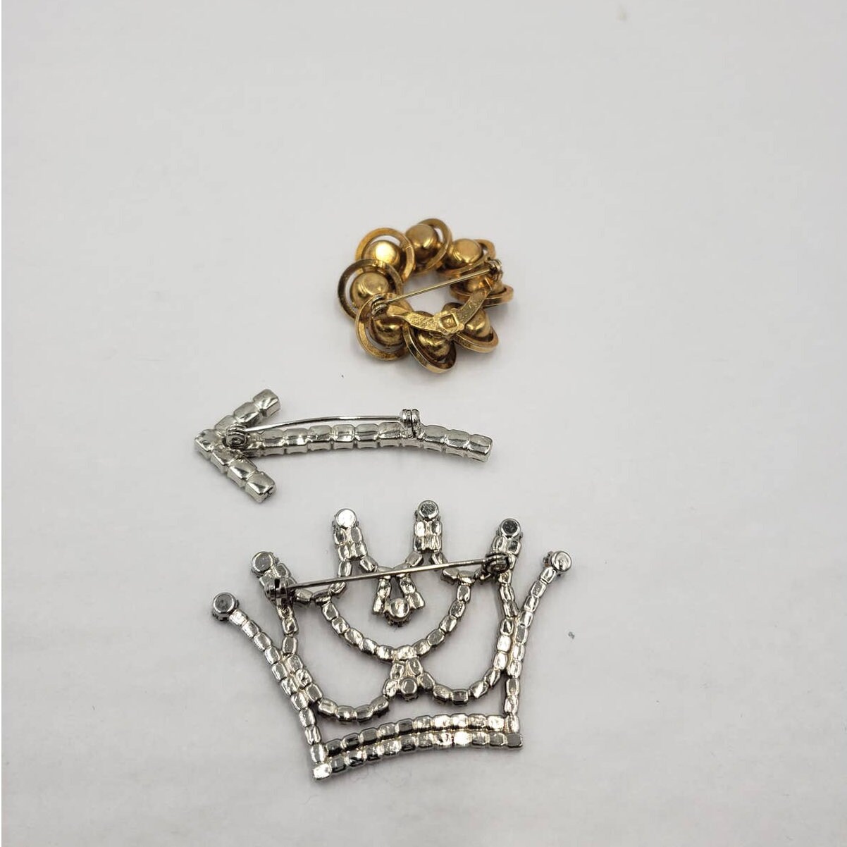 Épingle à Barrette Avec Couronne En Strass Bohème, Support Argent, Vintage Années 50, Occasion