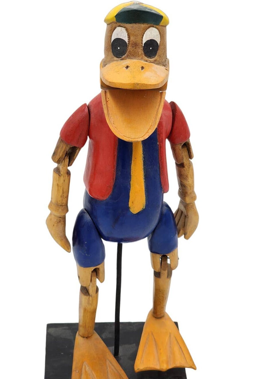 Rare Disney Figurine Donald Duck Marionette Puppet on Stand Rare Disney Figurine Donald Duck Marionette Puppet on Stand