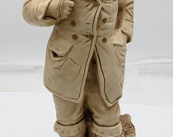 Vintage Marwal Ind Inc Chalkware Fisherman Couple Sculpture 18