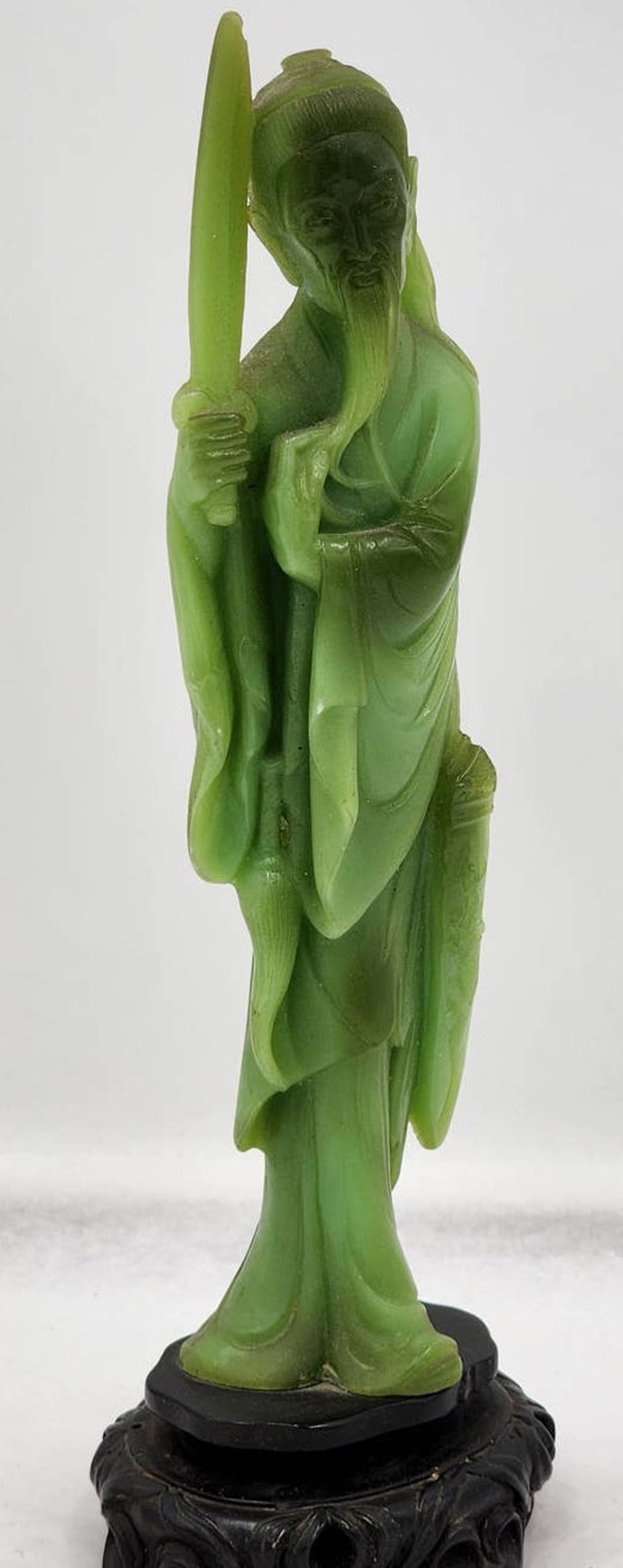 A Santini Sculpture Classic Figure Asian Italy Green Jade Etsy