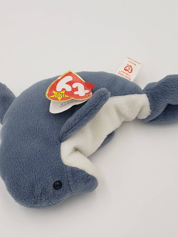 Rare Ty Beanie Baby Echo the Dolphin W/waves Tag - ERRORS