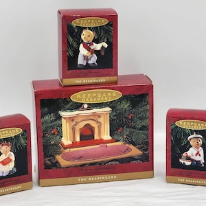 Hallmark Ornament Keepsake Bearingers Lot 4 Victorian Christmas Vintage 1993 Still In Box
