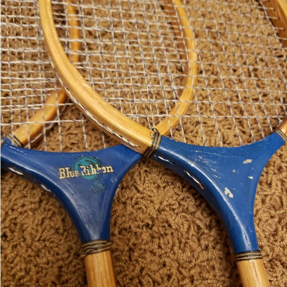 Set of 4 Badminton Rackets Vintage Sports Wall Decor Game Room Lot