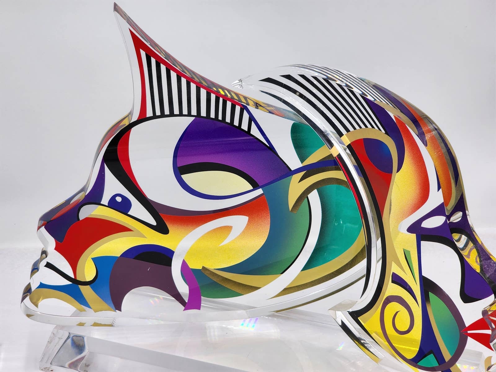 Shlomi Haziza Acrylic Sculpture Lucite Two Faces Avant Garde Shlomi Haziza Acrylic Sculpture Lucite Two Faces Avant Garde