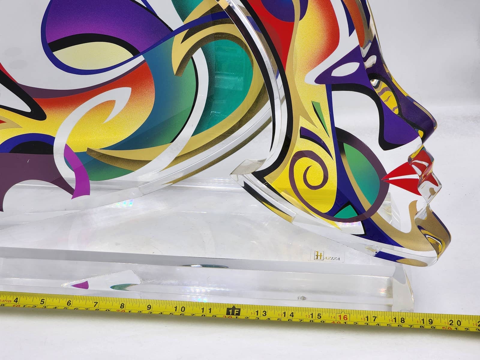 Shlomi Haziza Acrylic Sculpture Lucite Two Faces Avant Garde Shlomi Haziza Acrylic Sculpture Lucite Two Faces Avant Garde