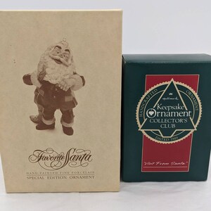 Hallmark Ornaments Vintage Set of 2 1980s Keepsake Favorite Santa Special Edition Visit From Santa