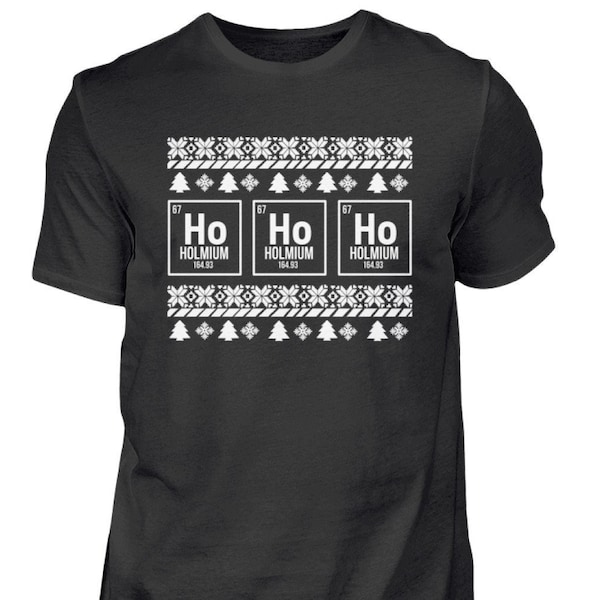 Chemiker Chemikant Chemie Student Weihnachten Holmium Ho Ho Ho Weihnachtsmann - Herren Shirt