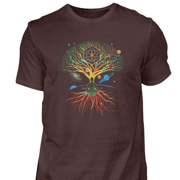 Lebensbaum Meditation Yoga Spirituell  Spirit Energie Geist Seele Frieden- Herren Shirt