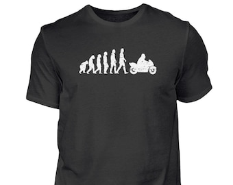 Motorrad Evolution -  Biker - Motorradfahrer - Rennmaschine - Knieschleifer - Motorräder - Motorradfahrer Geschenk  - Herren Shirt