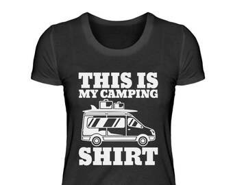 Vannin Camper Camping Bus Van Wohnmobil Campingplatz Camperbus   - Damenshirt