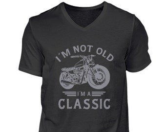 Biker opa papa motorfiets verjaardagscadeau - heren shirt met V-hals