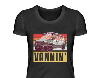 Vannin Camper Camping Bus Van Wohnmobil Campingplatz Camperbus  - Damenshirt