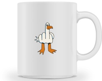 Möwe Mittelfinger Lustiges Hamburg Nordsee Ostsee  - Tasse