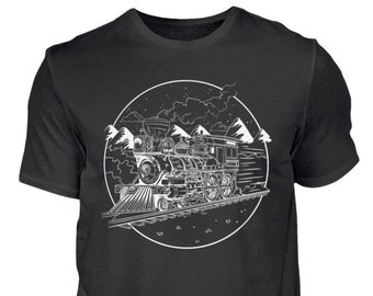 Dampflokomotive Zug Eisenbahn Modelleisenbahn Lokomotive Zugführer  - Herren Shirt