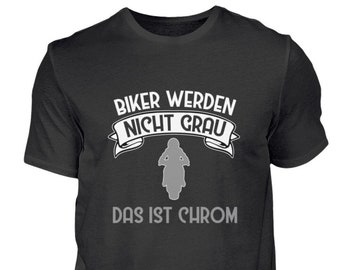 Biker Motorrad Grau Chrome Alt  - Herren Shirt