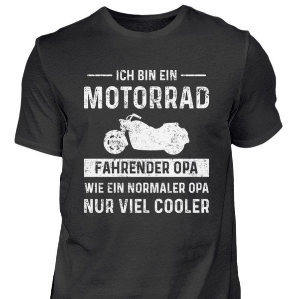 Motorrad Opa Geschenk Vatertag Geschenkidee Motorradfahrer- Biker Chopper Fahrer  - Herren Shirt