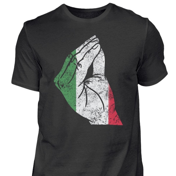 Italien Geste de la main Italie Typique Italien Italie Souvenir Cadeau Drapeau Italien Flag Football Fan - Maillot Homme