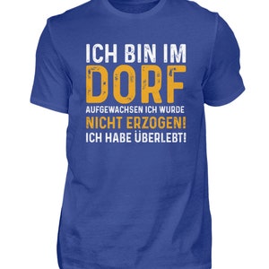 Dorf Kleinstadt Land Bauer Ländlich Herren Shirt Royal Blue