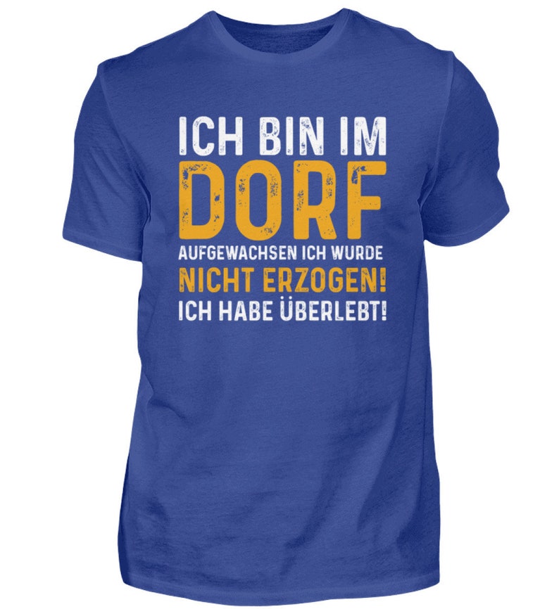 Dorf Kleinstadt Land Bauer Ländlich Herren Shirt Royal Blue