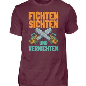 Kettensäge Motorsäge Holz Waldarbeiter Fichten Baumfäller Männer Geschenk Brennholz Herren Shirt Bild 2