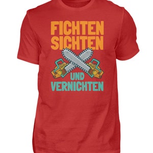 Kettensäge Motorsäge Holz Waldarbeiter Fichten Baumfäller Männer Geschenk Brennholz Herren Shirt Bild 6