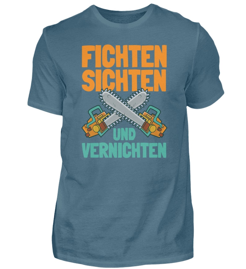 Kettensäge Motorsäge Holz Waldarbeiter Fichten Baumfäller Männer Geschenk Brennholz Herren Shirt Bild 3