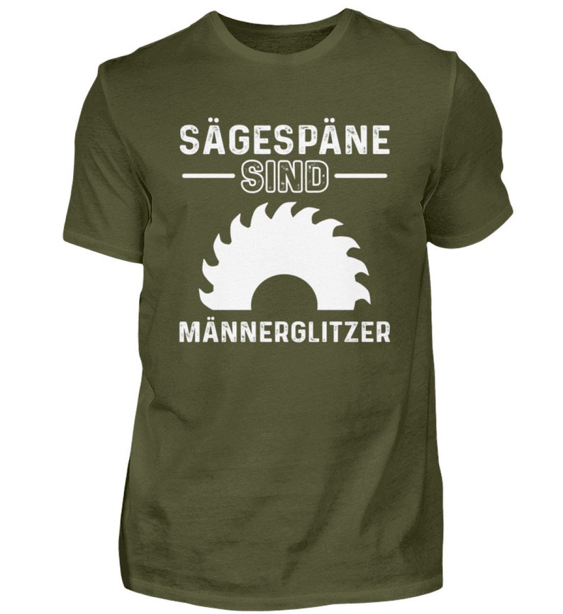 Sägespäne Schreiner Tischler Zimmermann Holz Geschenk Vatertag Geburtstag Weihnachten Herren Shirt Bild 5