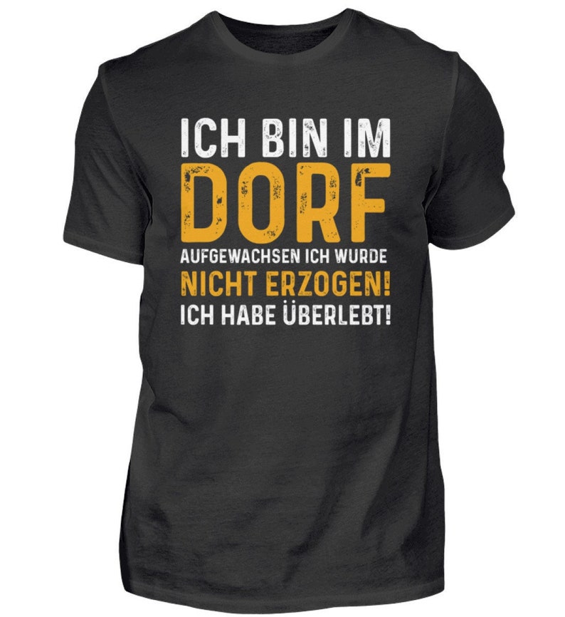 Dorf Kleinstadt Land Bauer Ländlich Herren Shirt Black