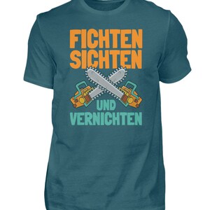 Kettensäge Motorsäge Holz Waldarbeiter Fichten Baumfäller Männer Geschenk Brennholz Herren Shirt Bild 8