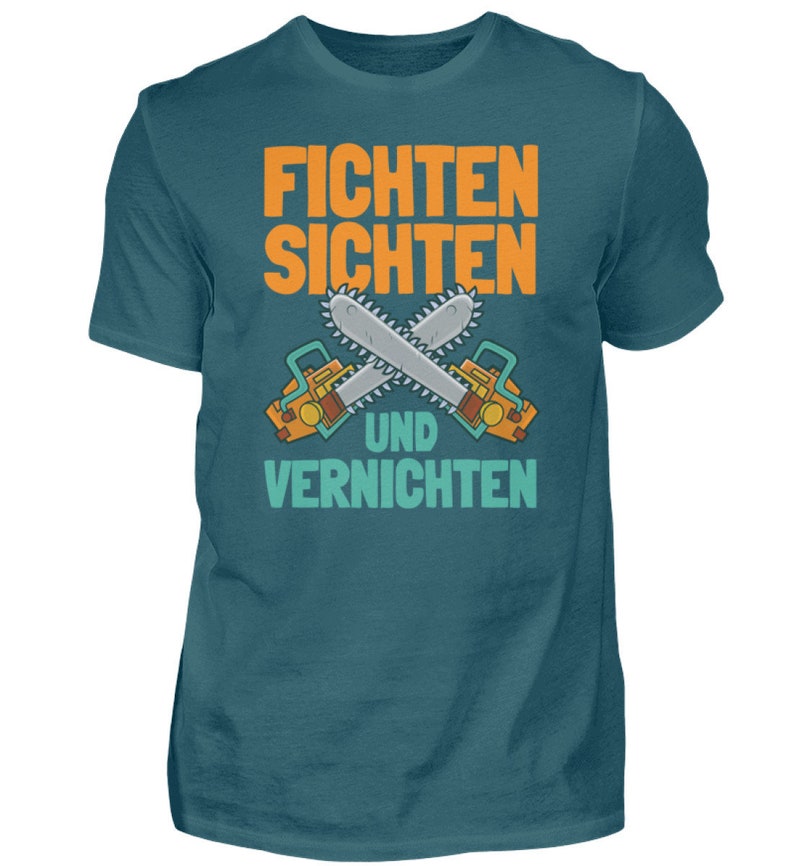 Kettensäge Motorsäge Holz Waldarbeiter Fichten Baumfäller Männer Geschenk Brennholz Herren Shirt Bild 8