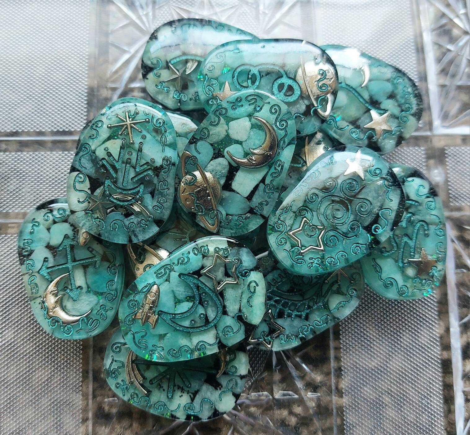 Witches Rune Crystals Amazonite Crystal Witches Rune Set With Velvet Carrying Bag - Etsy