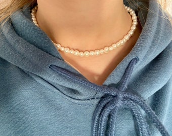 Collier de perles réalisé à partir de véritables perles d'eau douce, personnalisable