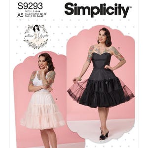 Petticoat Simplicity S9293 Women’s Sewing Pattern Petticoat with Full Slip & Ruffled Skirt, Patterns by Gertie, vintage foundational garment