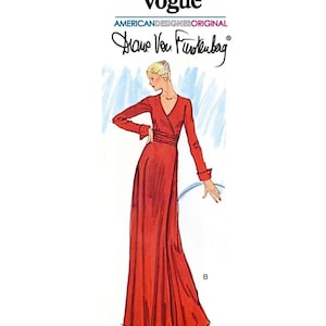 Vintage Vogue V2000 "American Designer Original" sewing Pattern, Wrap Dress Diane von Furstenberg, womens easy wrap party dress