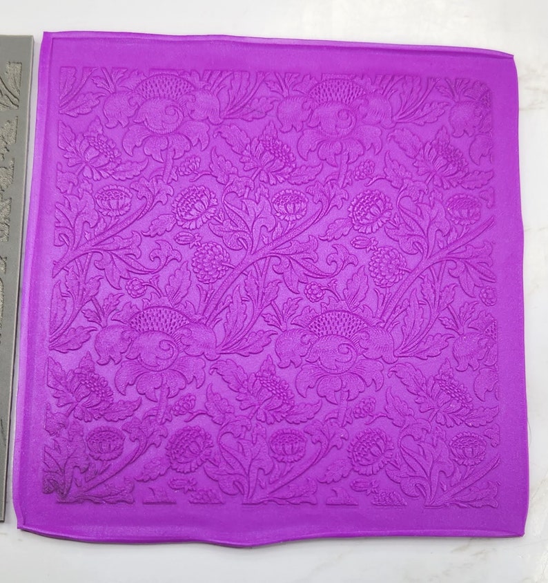 Rubber Stamp for Polymer Clay, Texture Mat, Metal Clay Texture Sheet