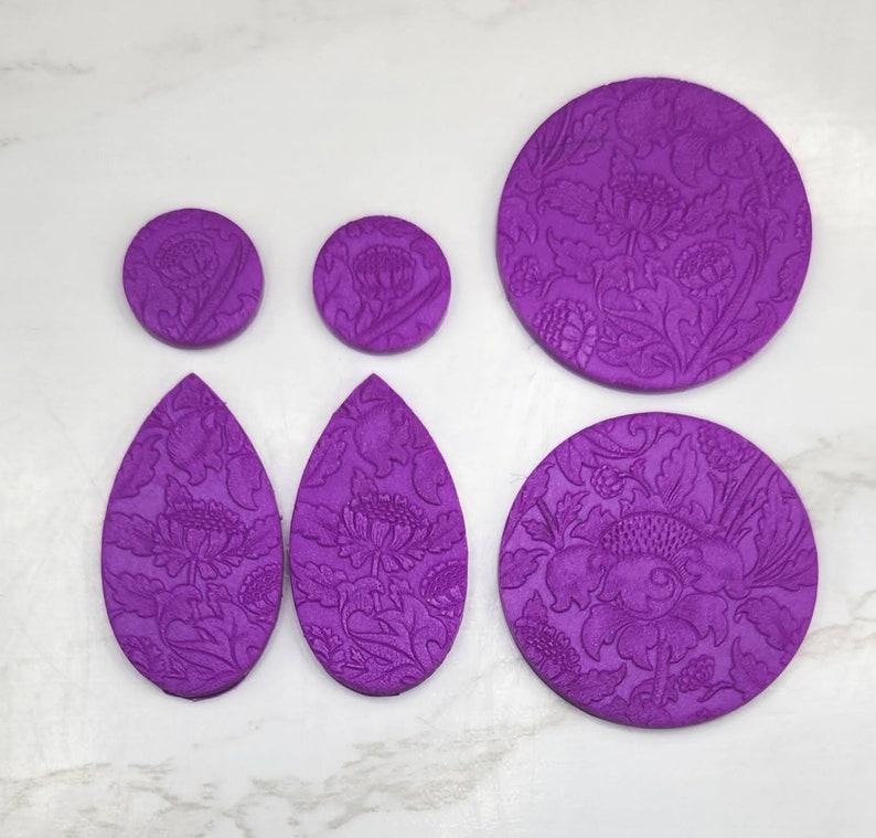 Rubber Stamp for Polymer Clay, Texture Mat, Metal Clay Texture Sheet