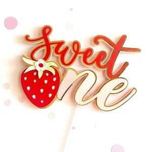 Berry First Birthday Cake Topper: 3D Strawberry Party Decor