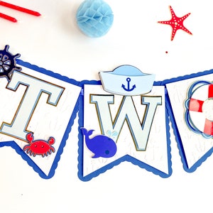 Nautical Highchair Banner: 3D Birthday Party Decor