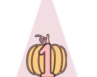 Pink Pumpkin First Birthday Party Hat, Cake Smash Prop
