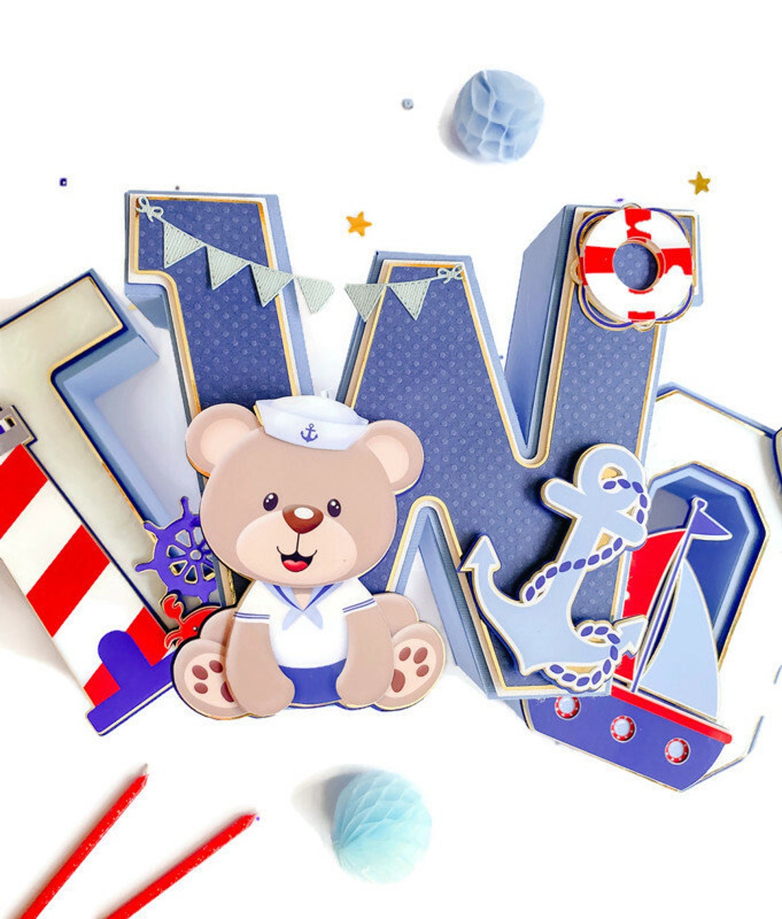 Nautical 3D Letters, Nautical Birthday Party Decorations, Sailing ...