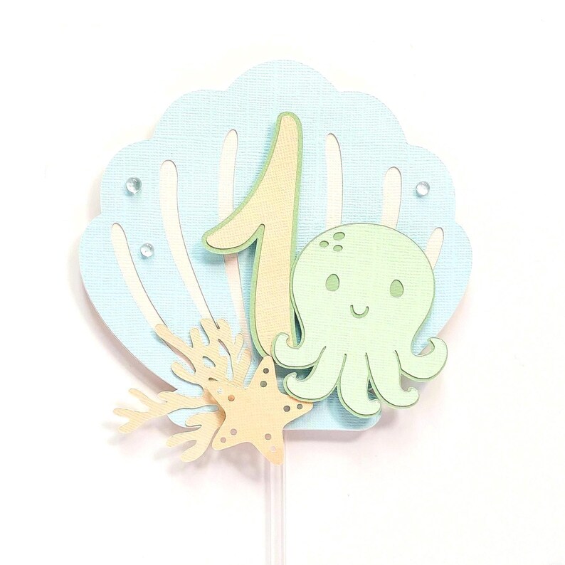 Under the Sea Cake Topper: Octopus 1st Birthday Decoration - Etsy