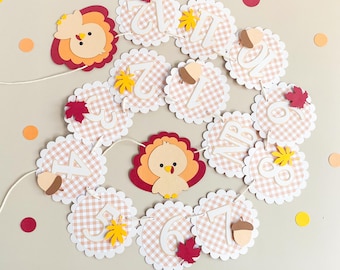 Turkey Milestone Banner: Baby's First Birthday Photo Decoration