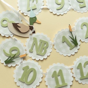 Mallard Duck Photo Banner: First Year Baby Pictures, Rustic Birthday Decor