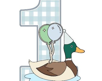Ein Lucky Duck Cake Topper, Erster Geburtstag, Stockenten-Entenparty
