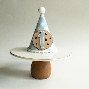 Milk and Cookies First Birthday Hat: Vintage Gingham Party Crown