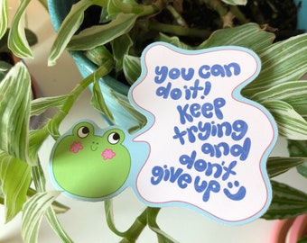 Positive Froggy Sticker | Eco-friendly recyclable sticker | positive quote sticker