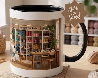 Yarn Studio Scene Mug | Knitter Crocheter Gift for Crafters