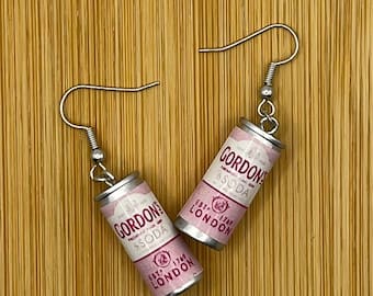 Novelty Gordon’s gin can earrings
