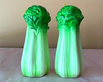 Vintage Celery Salt and Pepper Shakers Collectible Kitchen Decor