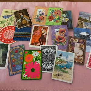 Cartes à jouer vintage (15 cartes aléatoires) Journalisation des objets indésirables à collectionner Art mixte de collection Créations en papier Créations de collages vintage Éphémères